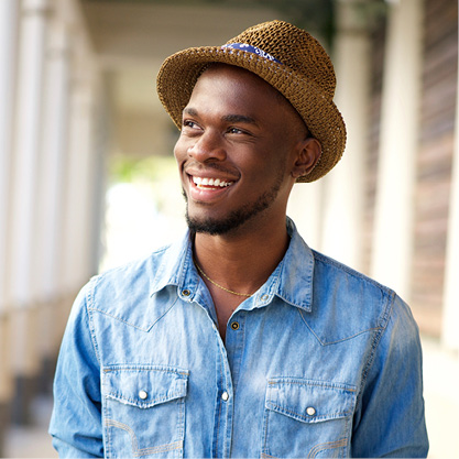 young man smiling