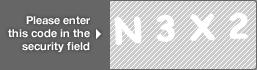 captcha code for visual authentication  letter N number 3 letter X number 2