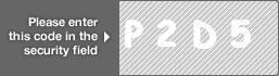 captcha code for visual authentication  letter P number 2 letter D number 5