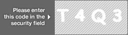 captcha code for visual authentication  letter T number 4 letter Q number 3